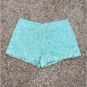 Blue Rain Crochet Shorts from Francesca’s